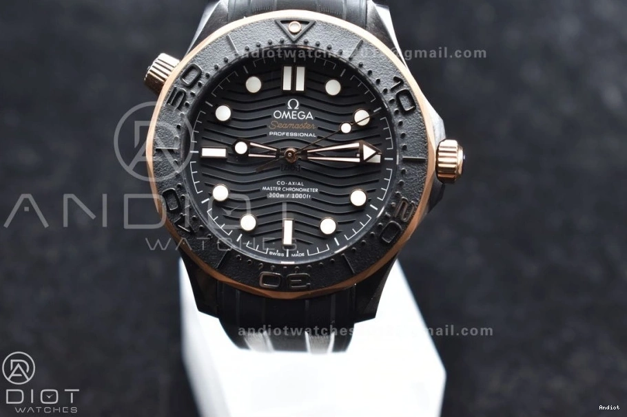 43.5mm 1:1 Black 1070 Strap Best Trendsetting A Black Bezel RG 300m Edition Black VSF Ceramic Rubber Dial on Seamaster 0731